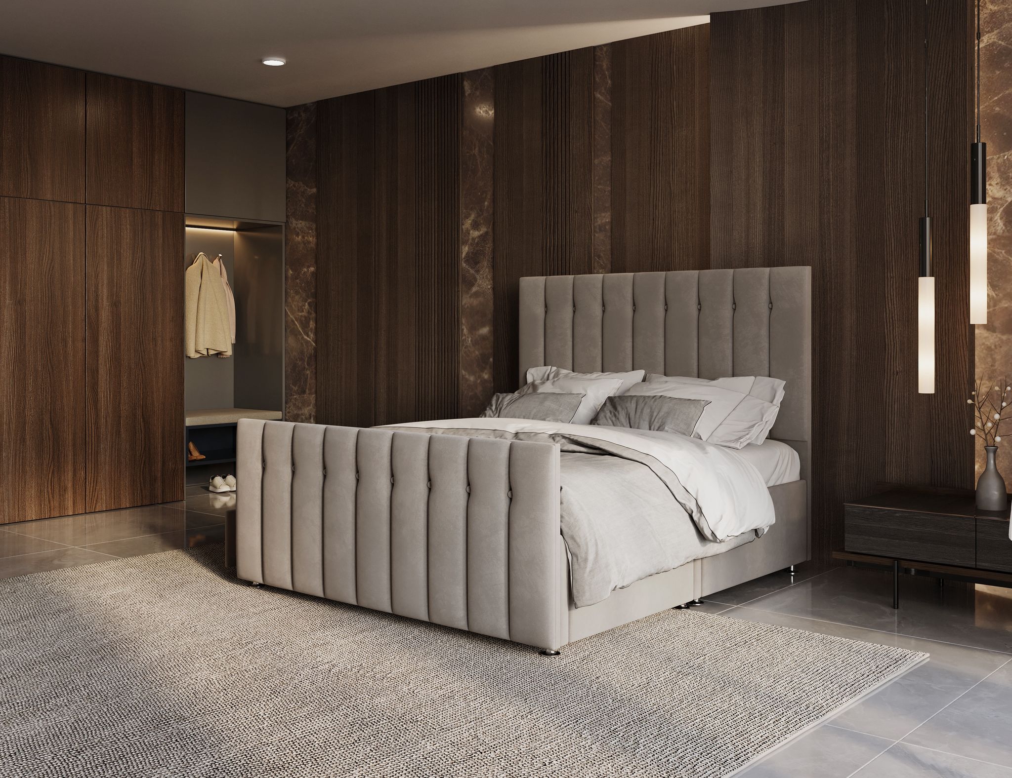 Berlin Panel Storage Bed with optional drawers