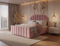 Glamorous Pink Velvet Bed