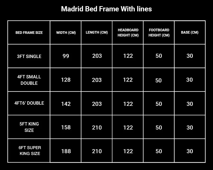 Madrid Bed Frame With lines 3