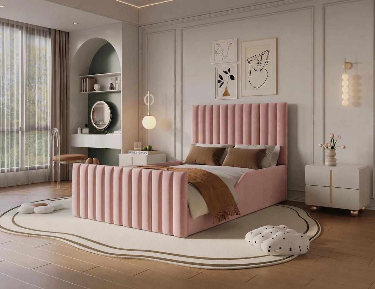 Rest Aura Amelia kids bed in Plush pink (built in safety side panels)