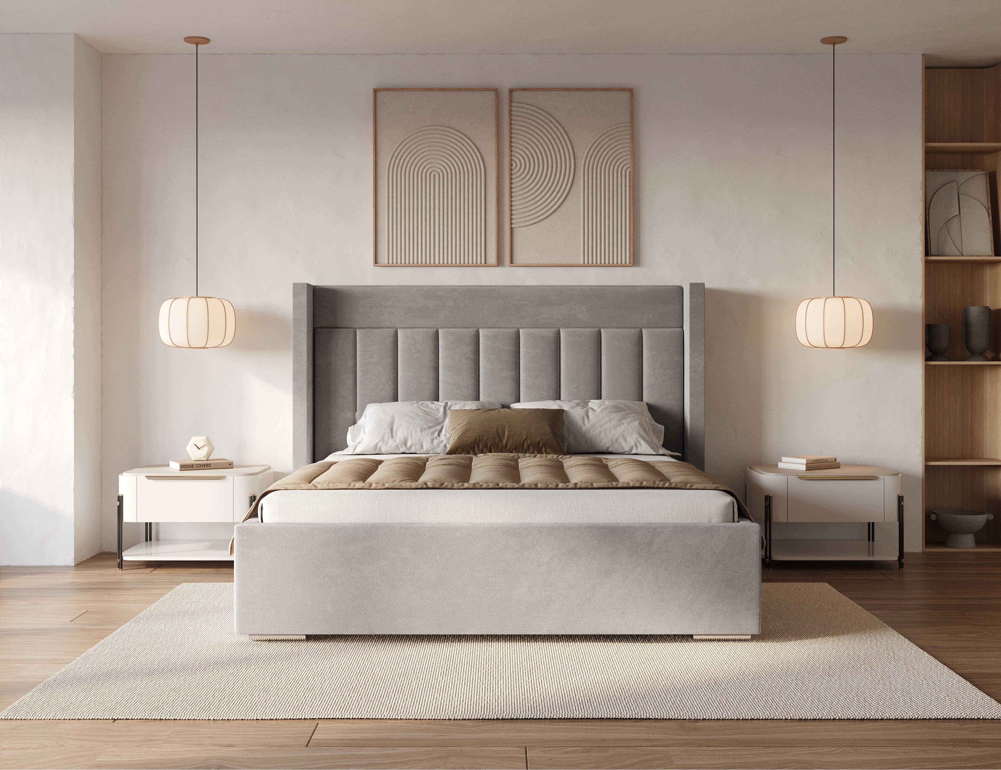 The Royal Deacon Upholstered Wingback Bed Frame 3