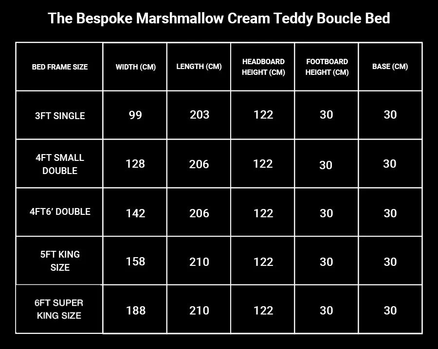 The Bespoke Marshmallow Cream Teddy Boucle Bed 4