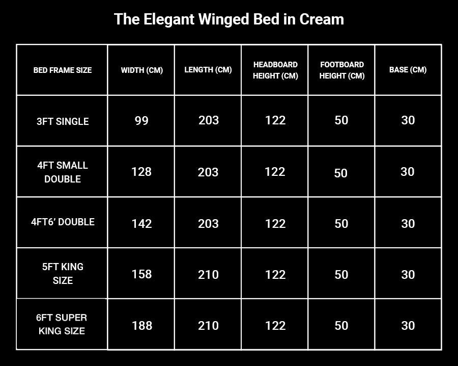 The Elegant Winged Bed in Cream 4