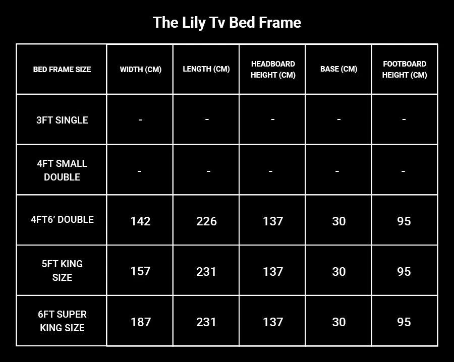 The Lily Tv Bed Frame
