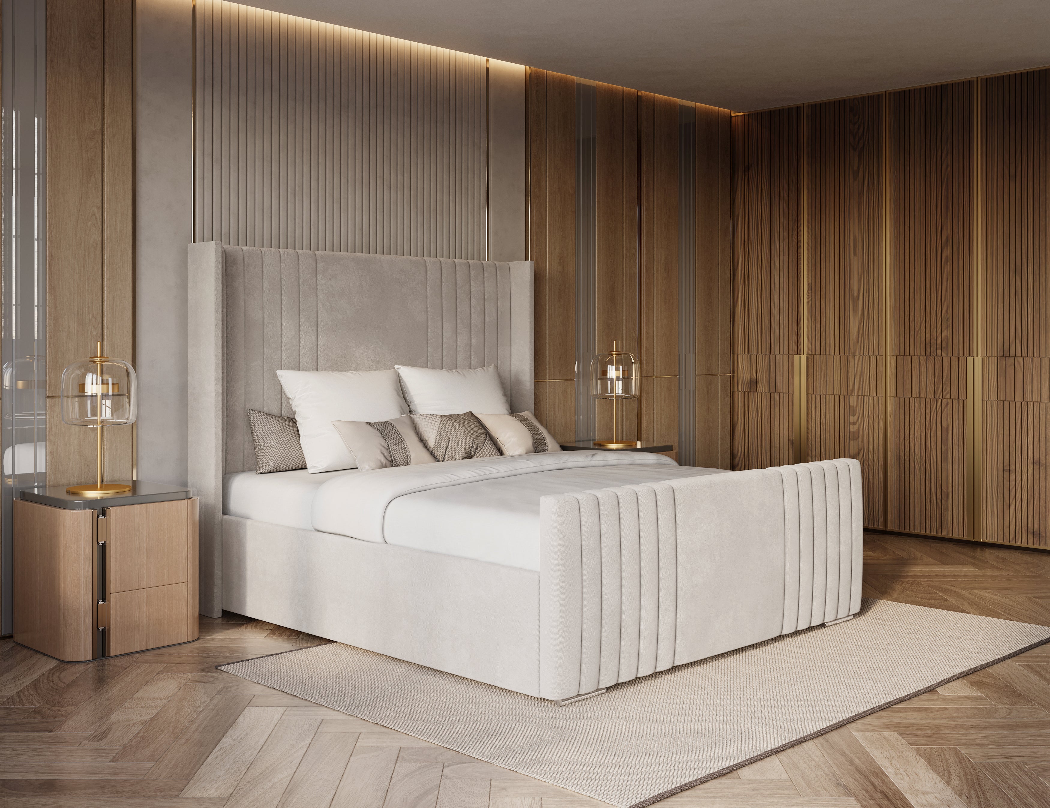 The Elegant Winged Bed in Cream 3